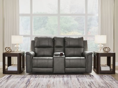 Bleckley Power Reclining Loveseat with Console - Dark Gray Reclining Loveseat modern furniture Contempo Furniture