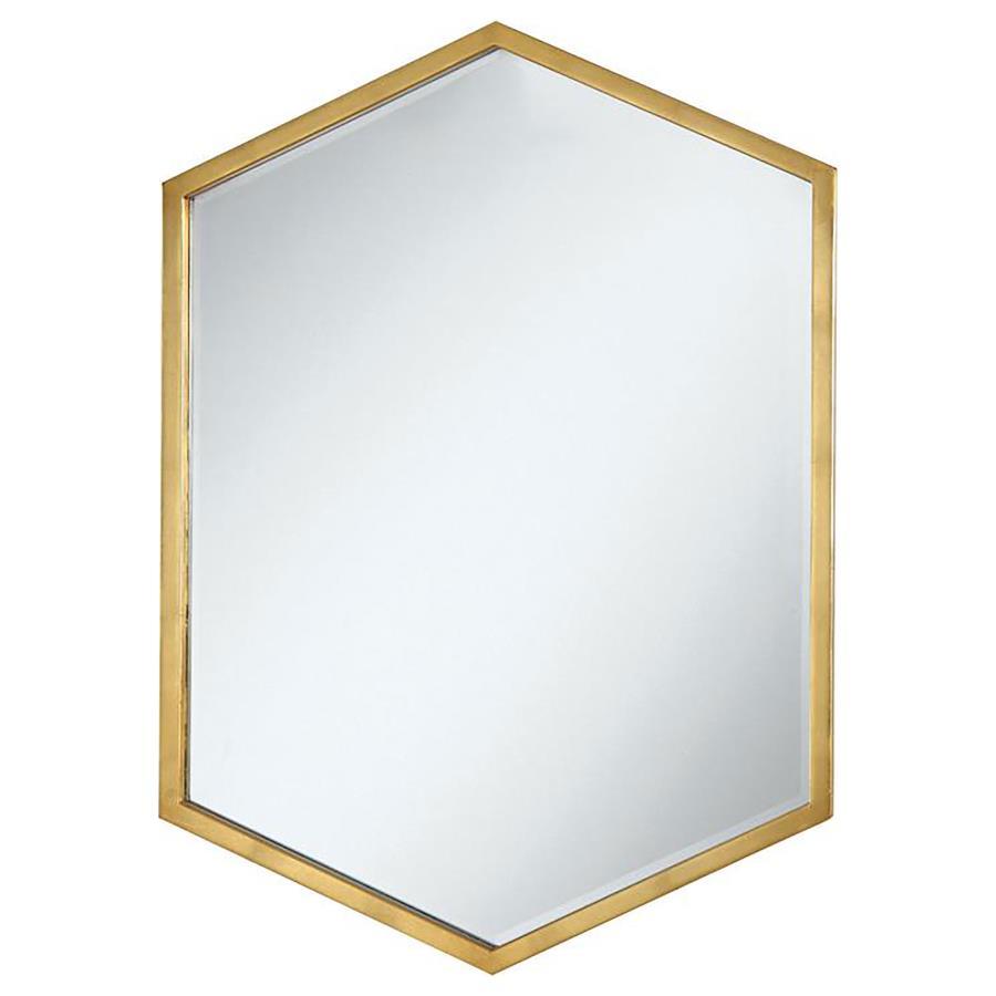 Bledel - Hexagonal Wall Mirror - Gold Wall Mirror modern furniture Contempo Furniture