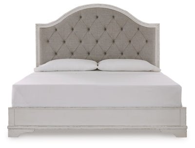 Blendon King Upholstered Panel Bed - White Panel Bed modern furniture Contempo Furniture
