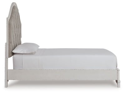 Blendon Queen Upholstered Panel Bed - White Panel Bed modern furniture Contempo Furniture