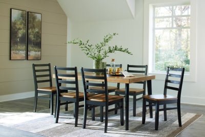 Blondon Dining Table and 6 Chairs (Set of 7) - Dark Brown 7 Piece Dining Room Set modern furniture Contempo Furniture