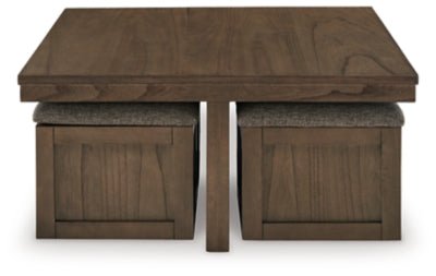 Boardernest Coffee Table with 4 Stools - Dark Brown Coffee Table Set modern furniture Contempo Furniture