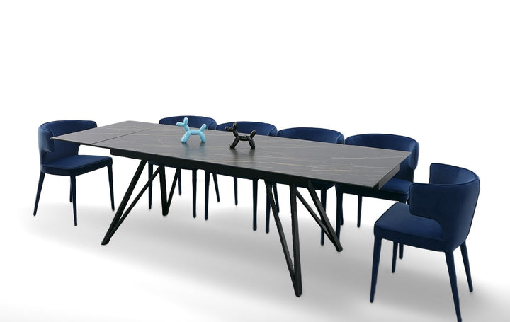 Bobby - Modern Black Ceramic Extendable Dining Table