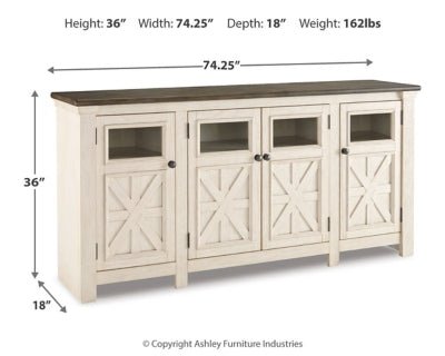 Bolanburg 74" TV Stand - White TV Stand modern furniture Contempo Furniture