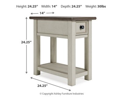 Bolanburg Chairside End Table - White Chair Side Table modern furniture Contempo Furniture