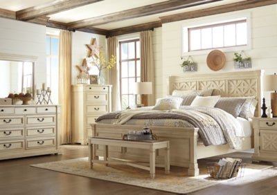 Bolanburg Dining Bench - Beige Upholstered Bench modern furniture Contempo Furniture