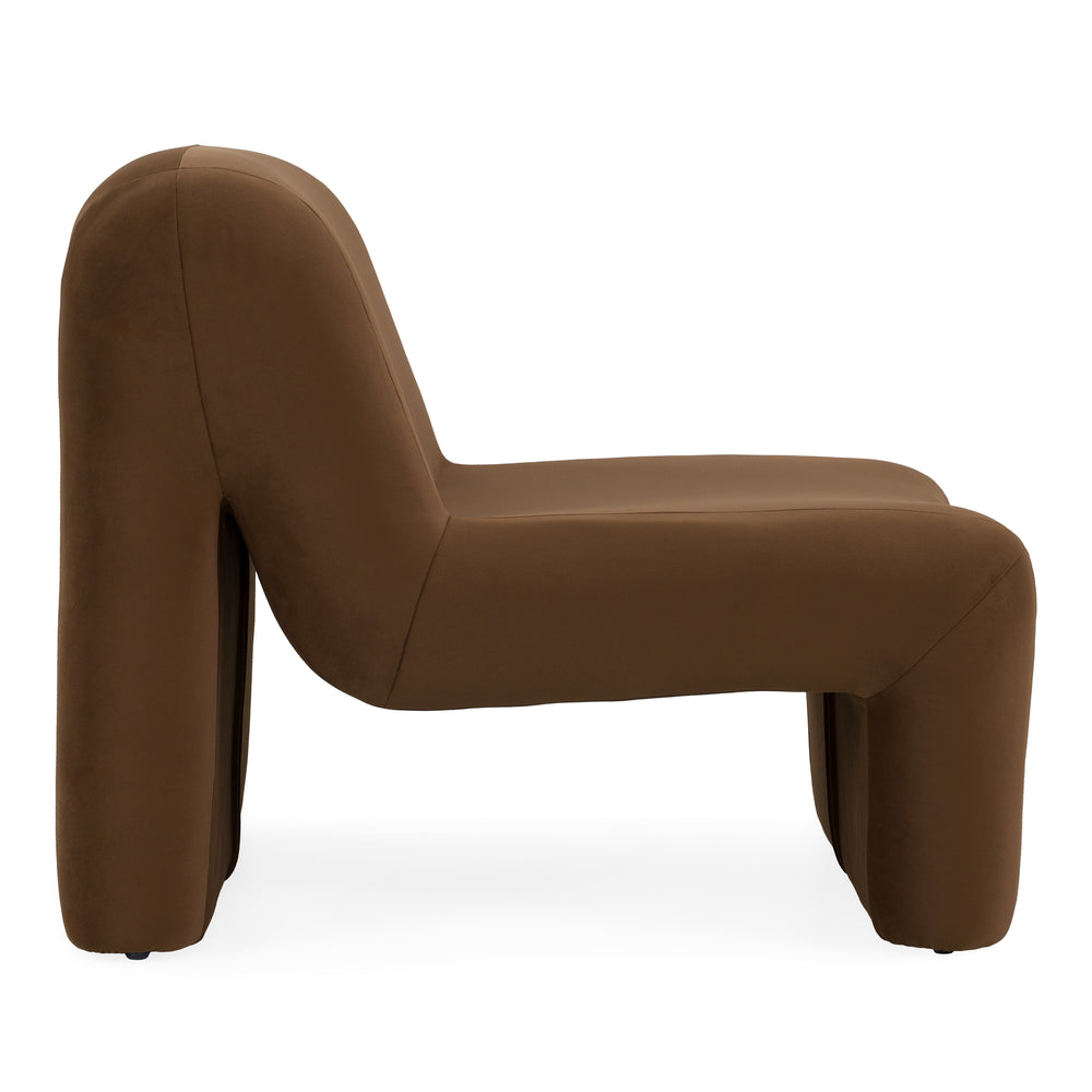 Bondi - Modern Brown Velvet Accent Chair - View 3