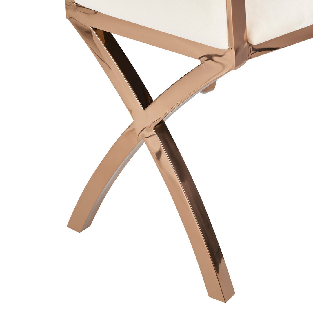 Bonnie - Beige Velvet & Rose Gold Dining Chair (Set of 2)