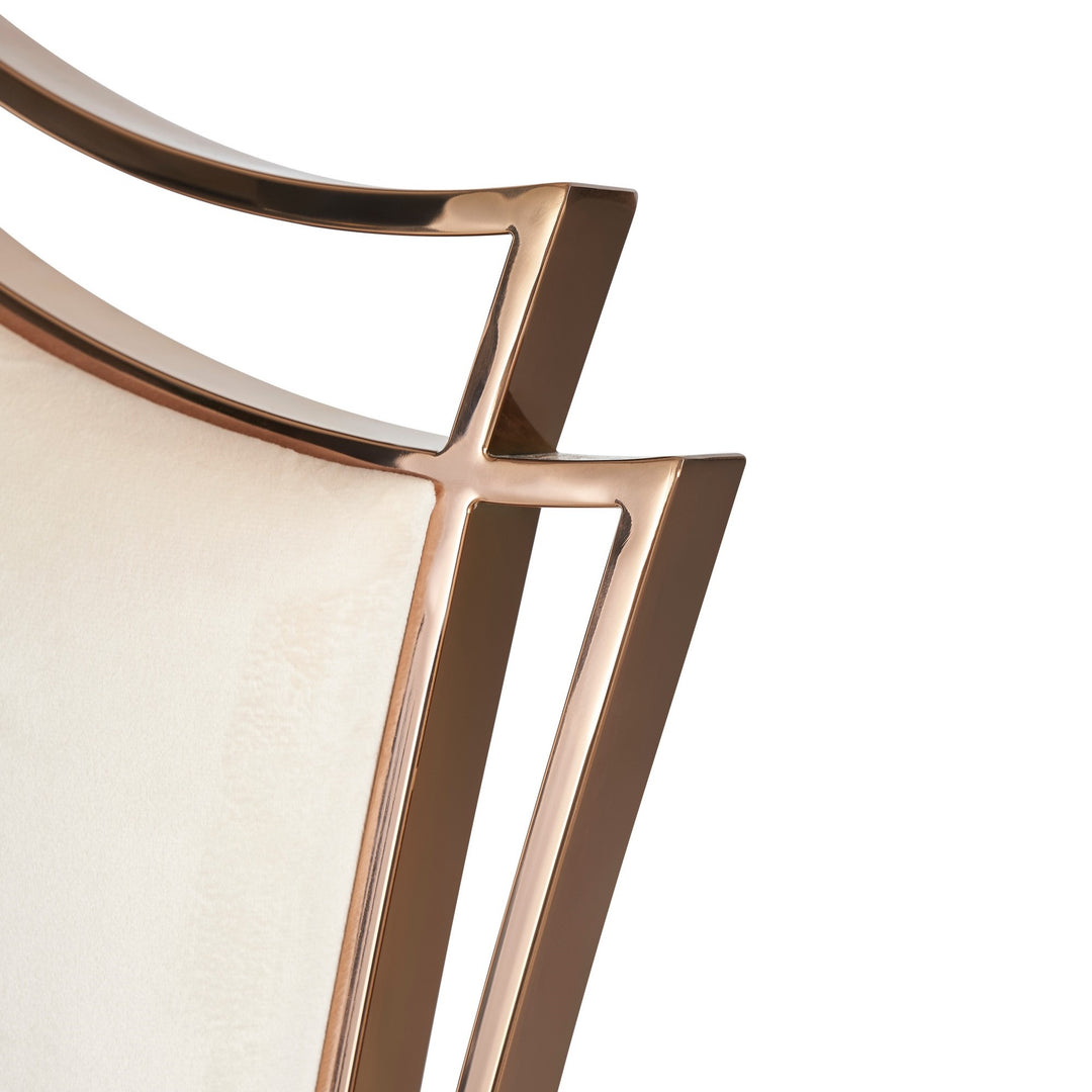 Bonnie - Beige Velvet & Rose Gold Dining Chair (Set of 2)
