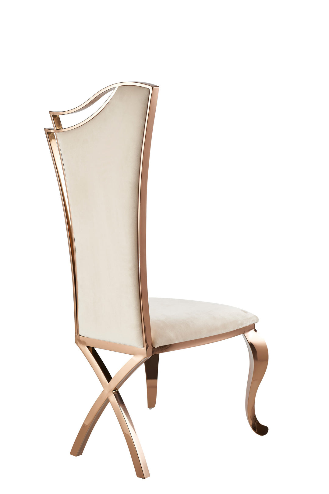 Bonnie  Beige Velvet & Rose Gold Dining Chair (Set of 2)