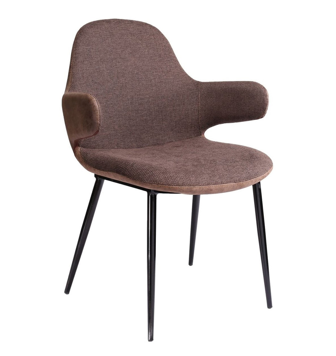 Bontura - Modern Brown Fabric & Leatherette Accent Chair