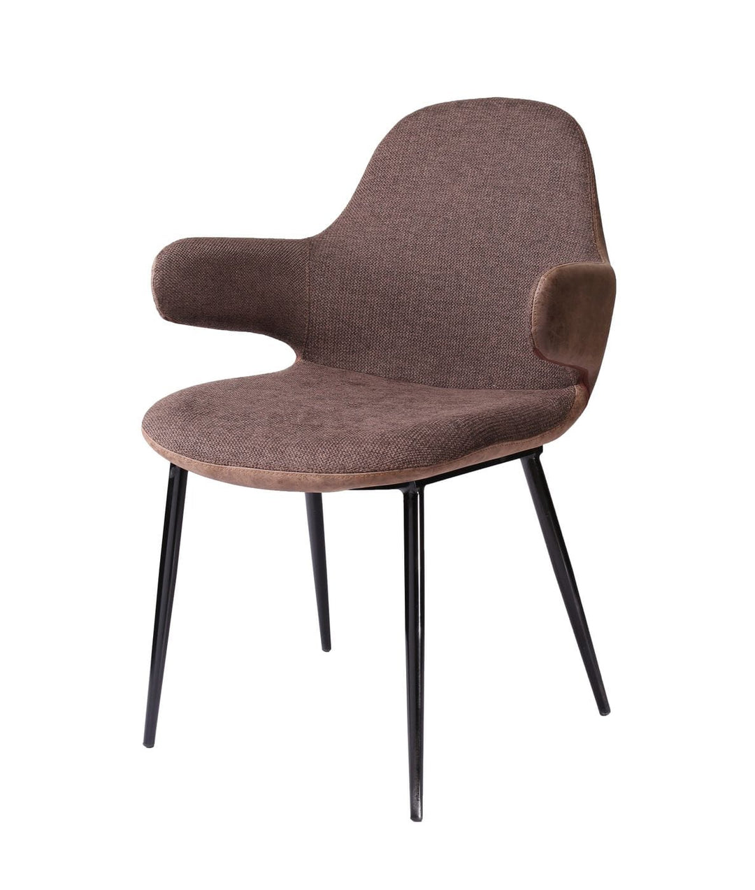 Bontura - Modern Brown Fabric  and  Leatherette Accent Chair