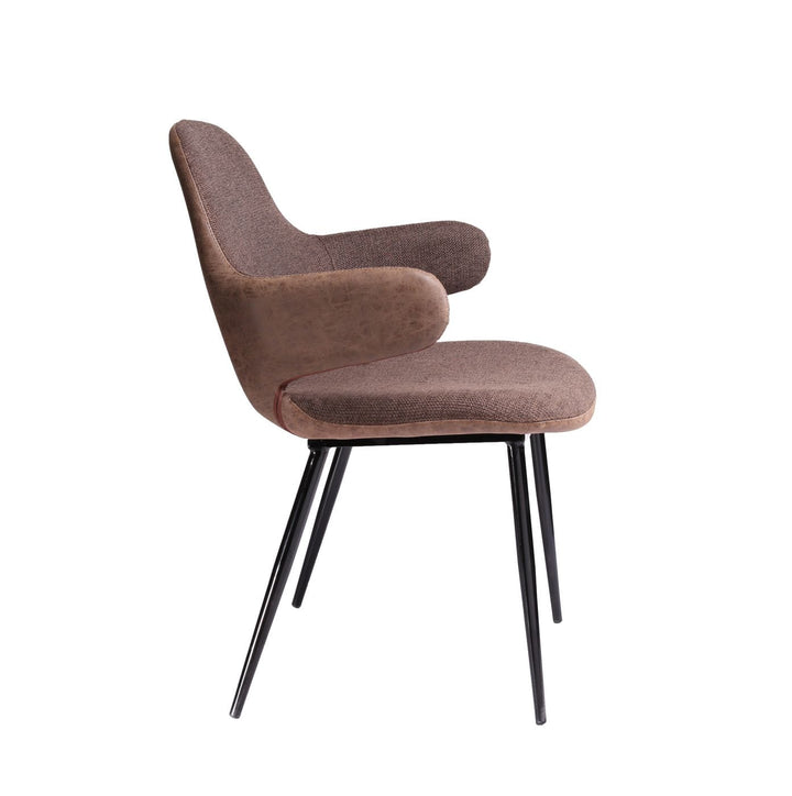 Bontura - Modern Brown Fabric  and  Leatherette Accent Chair