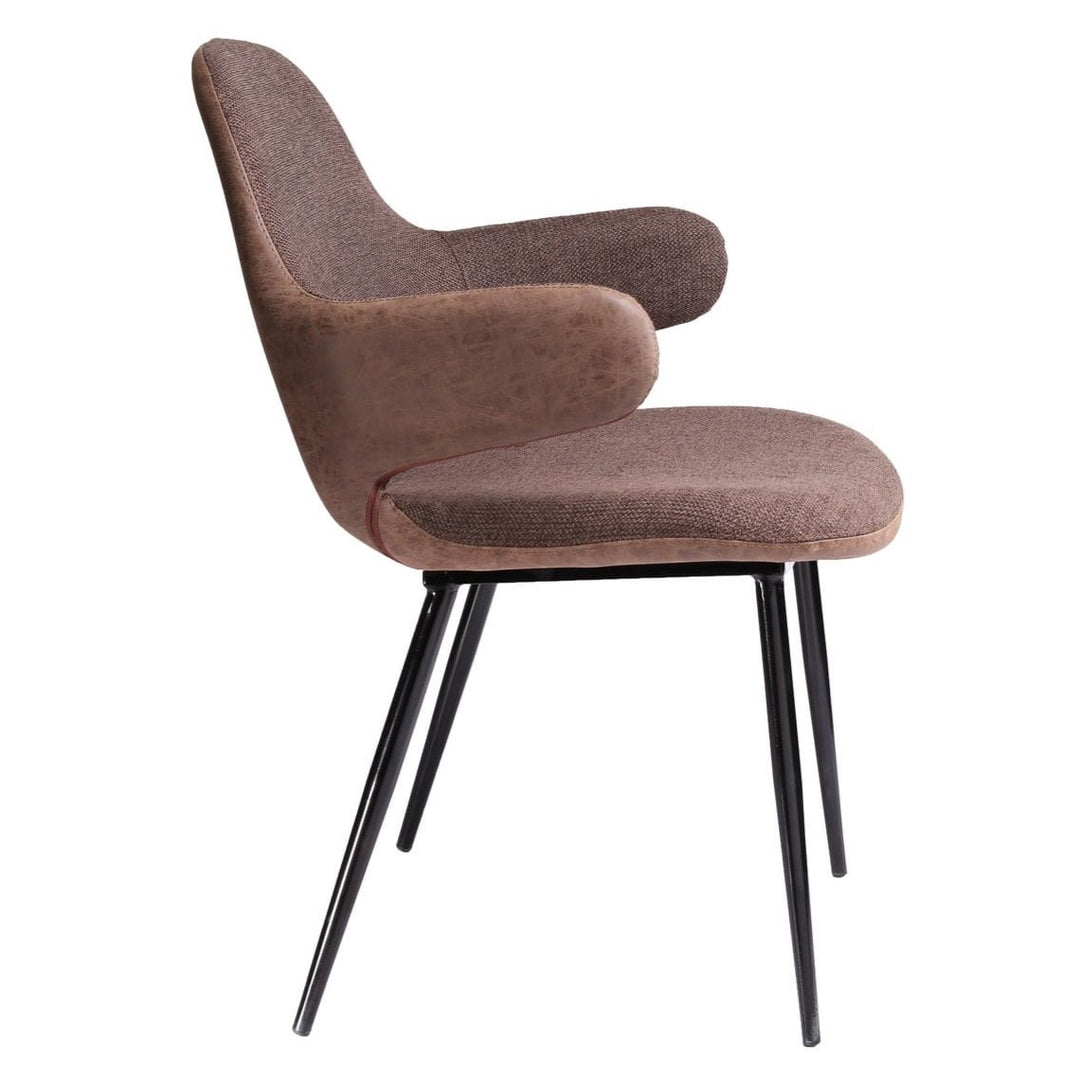 Bontura - Modern Brown Fabric & Leatherette Accent Chair