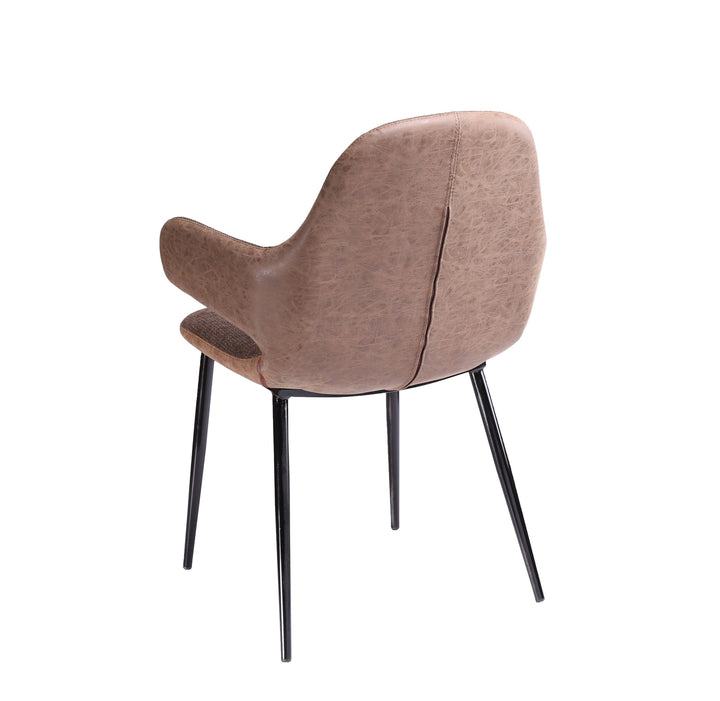 Bontura - Modern Brown Fabric  and  Leatherette Accent Chair