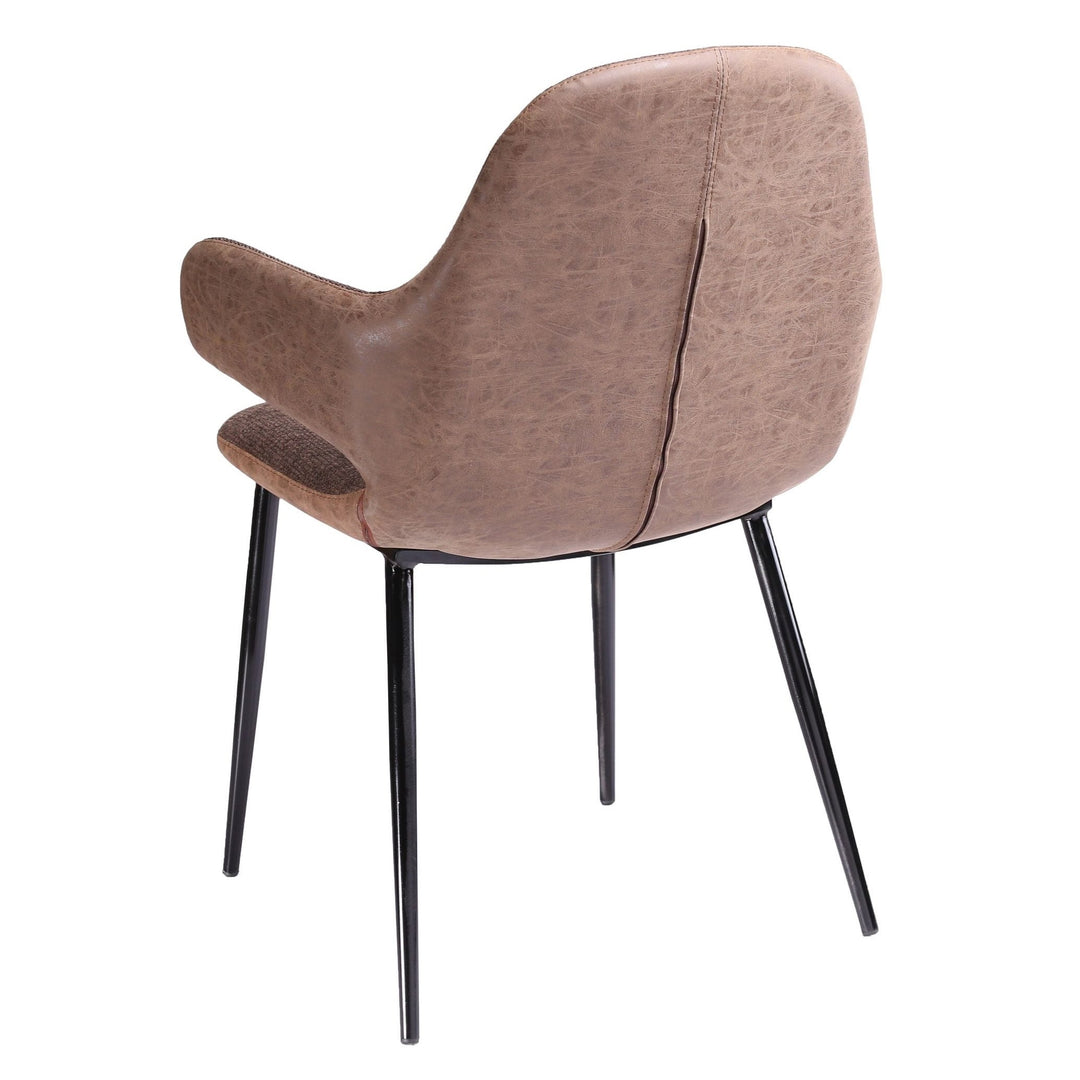 Bontura - Modern Brown Fabric & Leatherette Accent Chair