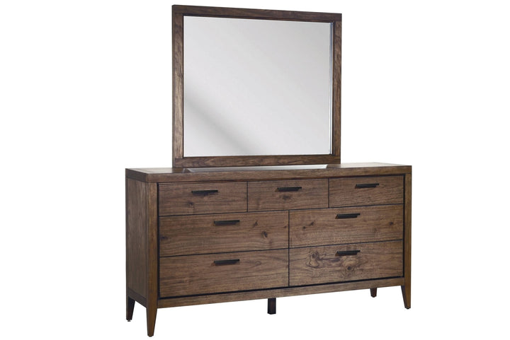 Boracay Beveled Glass Landscape Mirror in Wild Oats Brown Mirror modern furniture Contempo Furniture