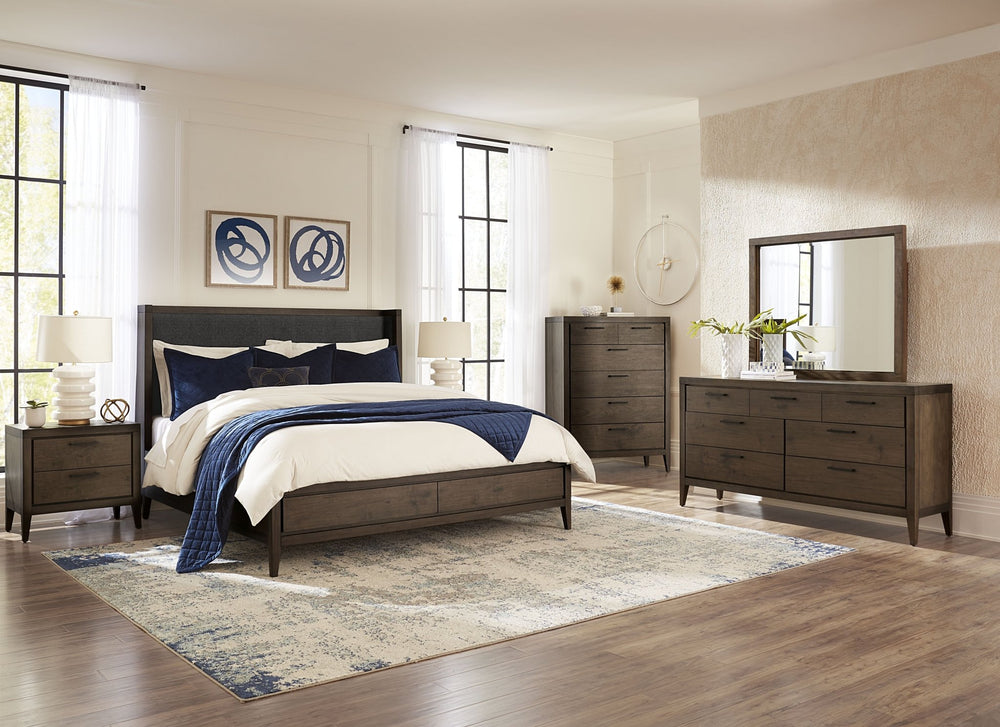 Boracay Five Drawer One Door Walnut Sweater Chest in Wild Oats Brown Other modern furniture Contempo Furniture