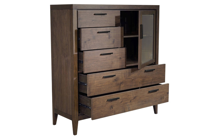 Boracay Five Drawer One Door Walnut Sweater Chest in Wild Oats Brown Other modern furniture Contempo Furniture