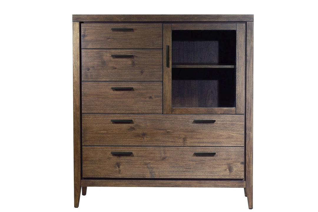 Boracay Five Drawer One Door Walnut Sweater Chest in Wild Oats Brown Other modern furniture Contempo Furniture