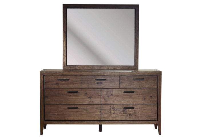 Boracay Seven Drawer Walnut Dresser in Wild Oats Brown Dresser modern furniture Contempo Furniture