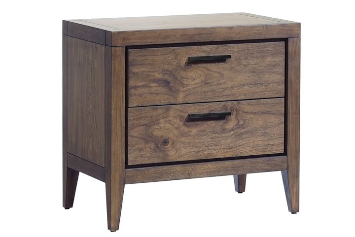 Boracay Two Drawer USB Charging Nightstand in Wild Oats Brown Nightstand modern furniture Contempo Furniture