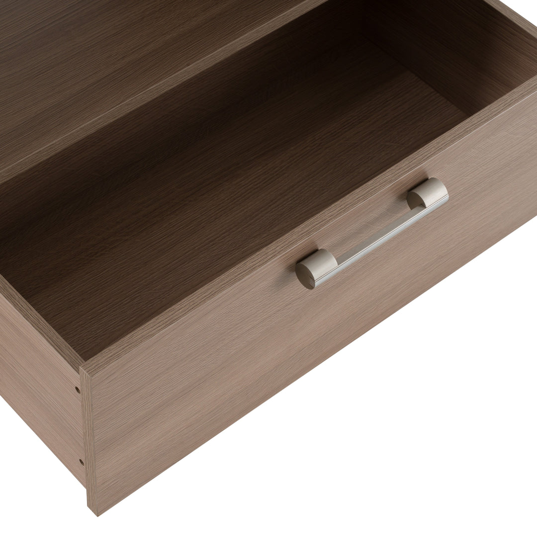 Boston Modern Brown Oak  and  Faux Concrete Bookcase