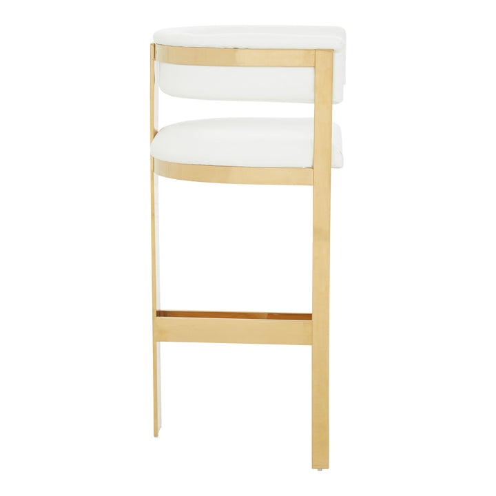 Boswell - Modern White + Gold Barstool