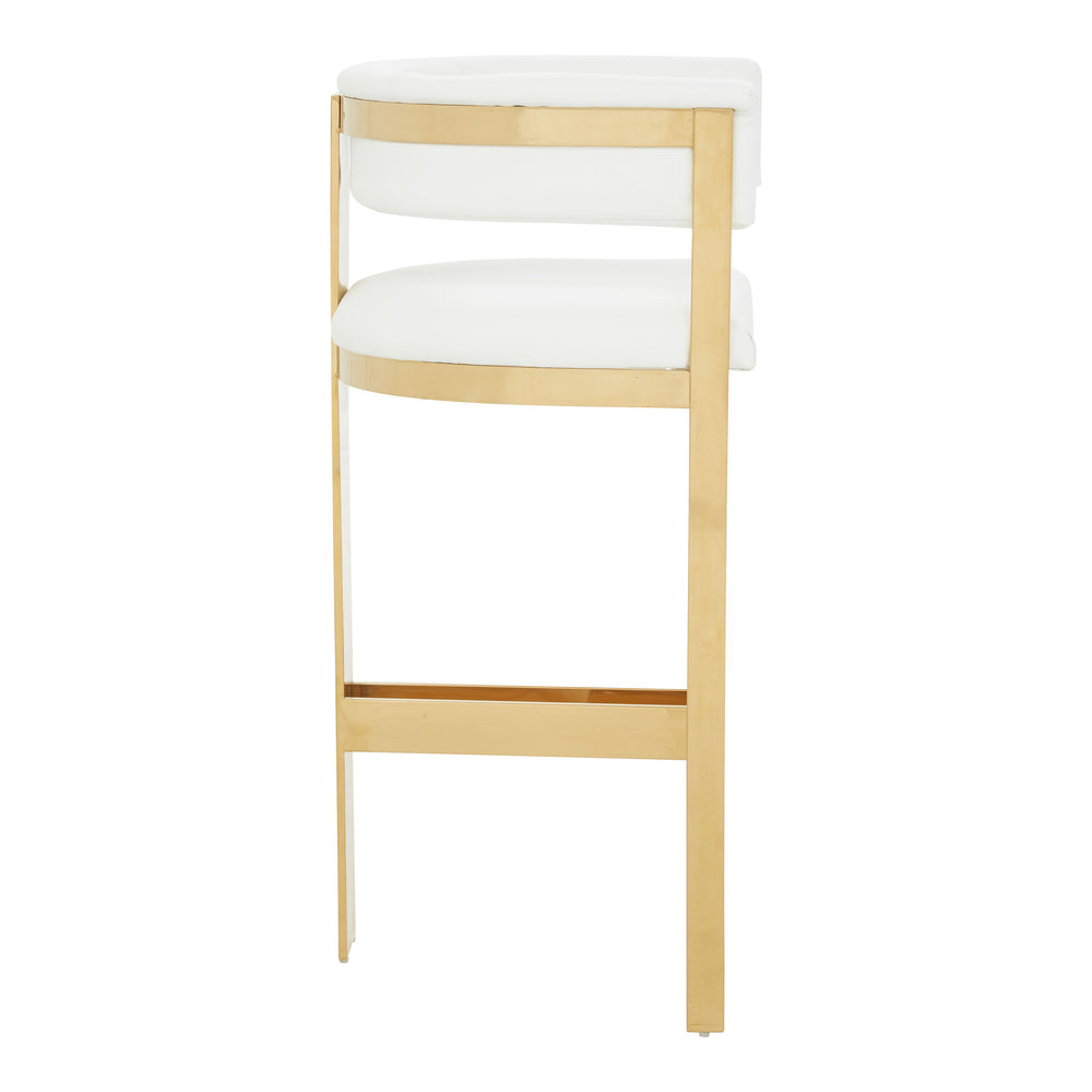 Boswell - Modern White + Gold Barstool - View 6