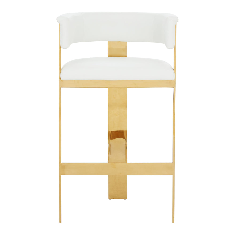 Boswell - Modern White + Gold Barstool - View 5