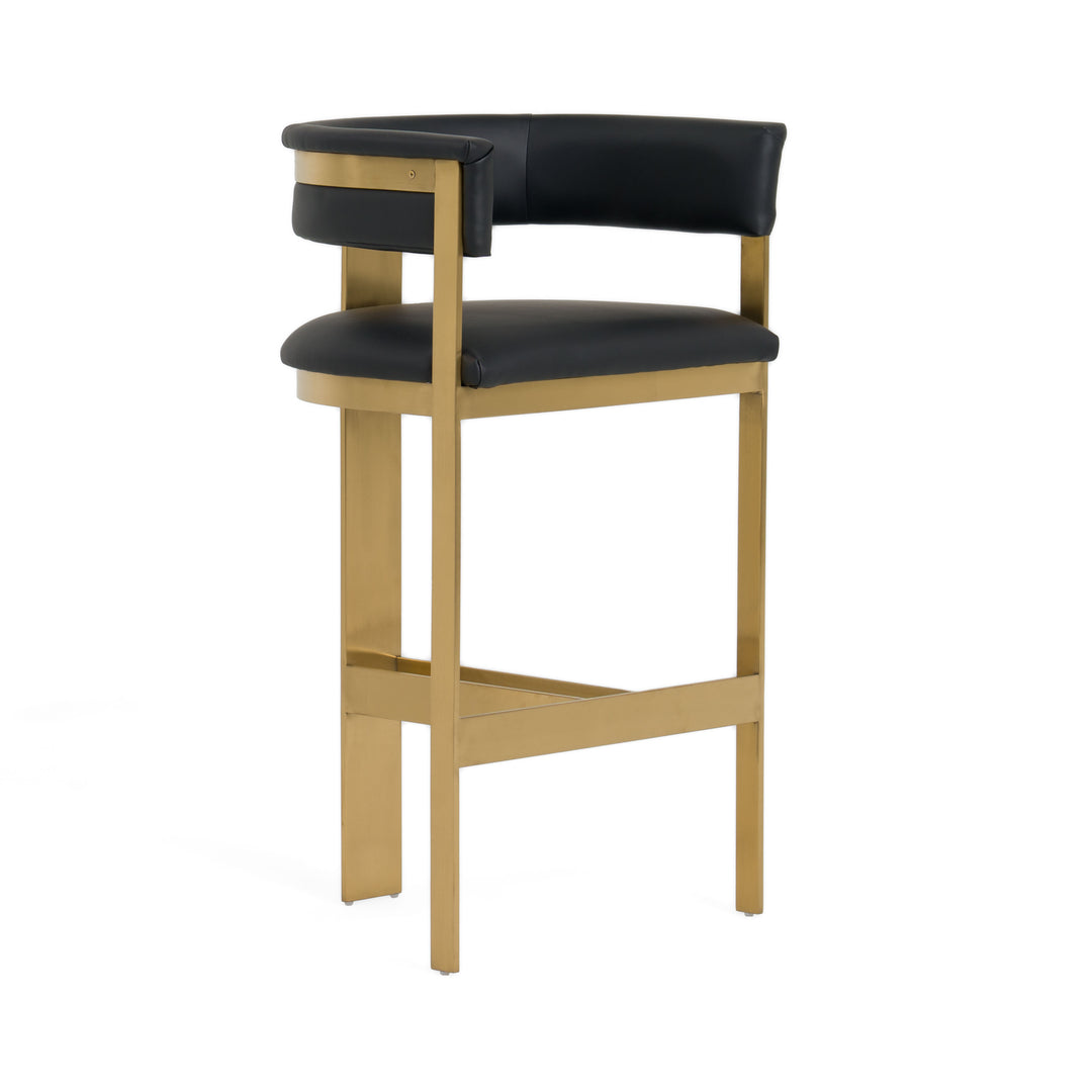 Boswell  Modern Black + Matte Gold Barstool