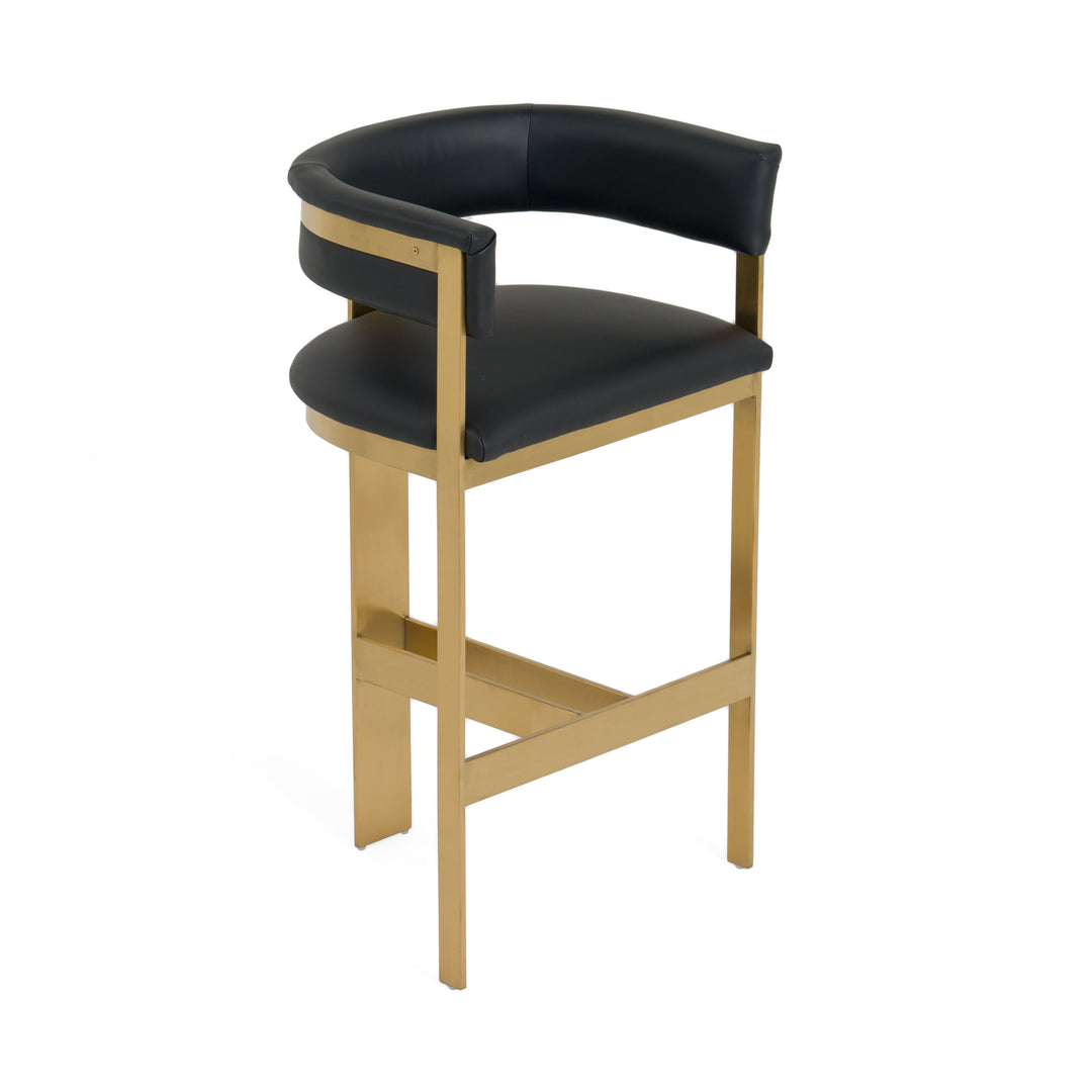 Boswell  Modern Black + Matte Gold Barstool