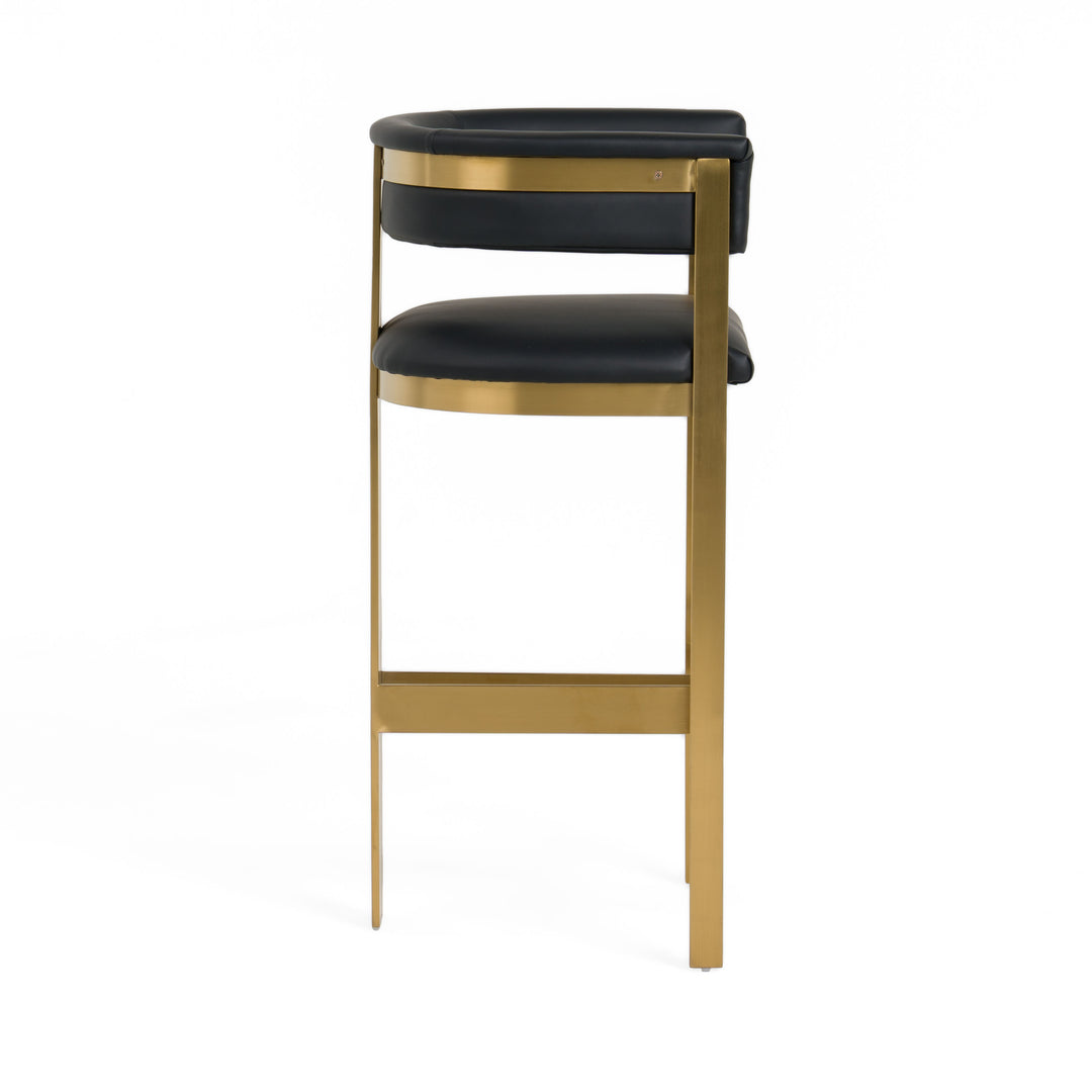 Boswell  Modern Black + Matte Gold Barstool