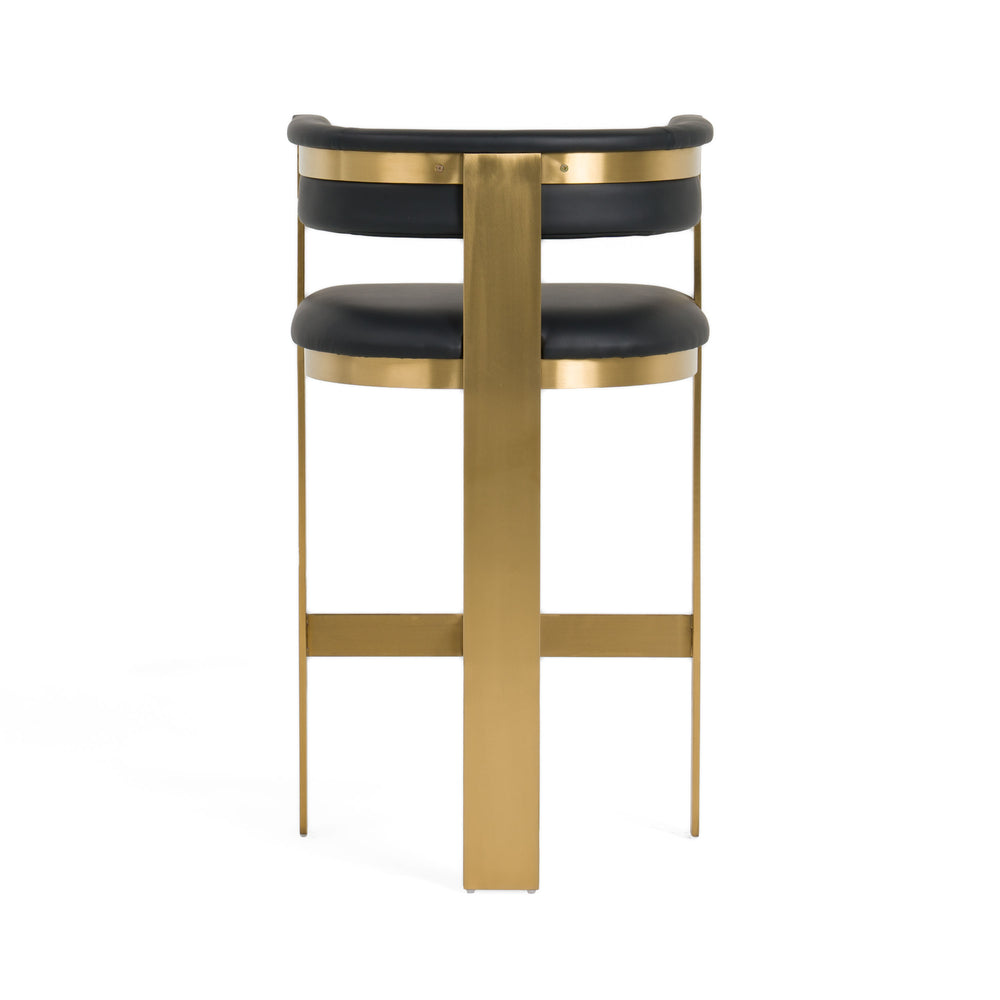 Boswell - Modern Black + Matte Gold Barstool