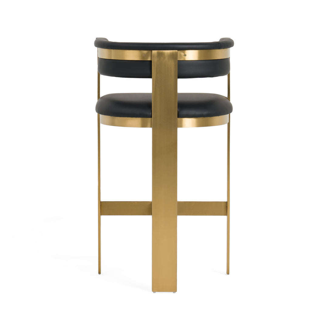 Boswell  Modern Black + Matte Gold Barstool