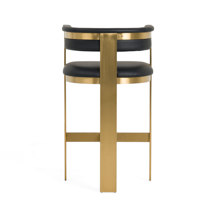 Boswell  Modern Black + Matte Gold Barstool