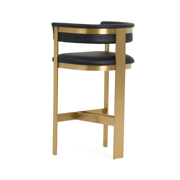 Boswell  Modern Black + Matte Gold Barstool