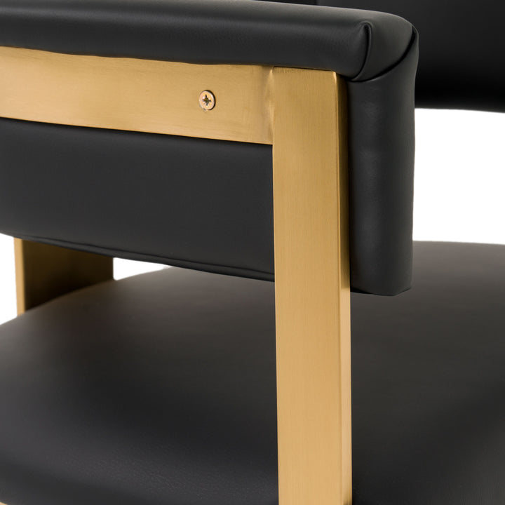 Boswell  Modern Black + Matte Gold Barstool
