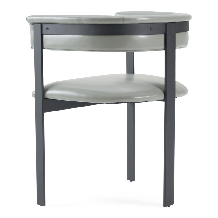 Boswell - Modern Grey Faux Leather + Black Dining Chair