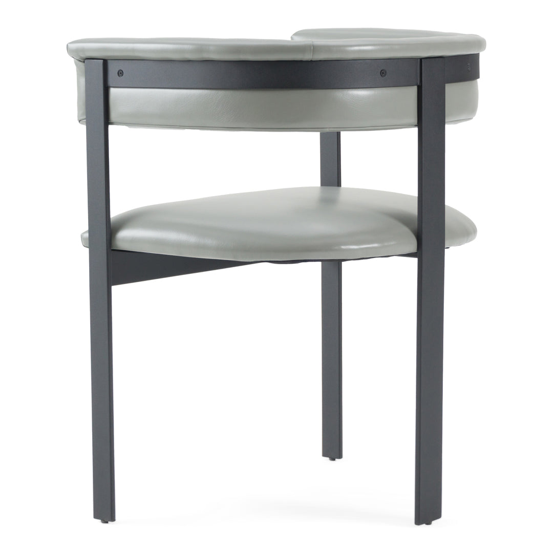 Boswell - Modern Grey Faux Leather + Black Dining Chair