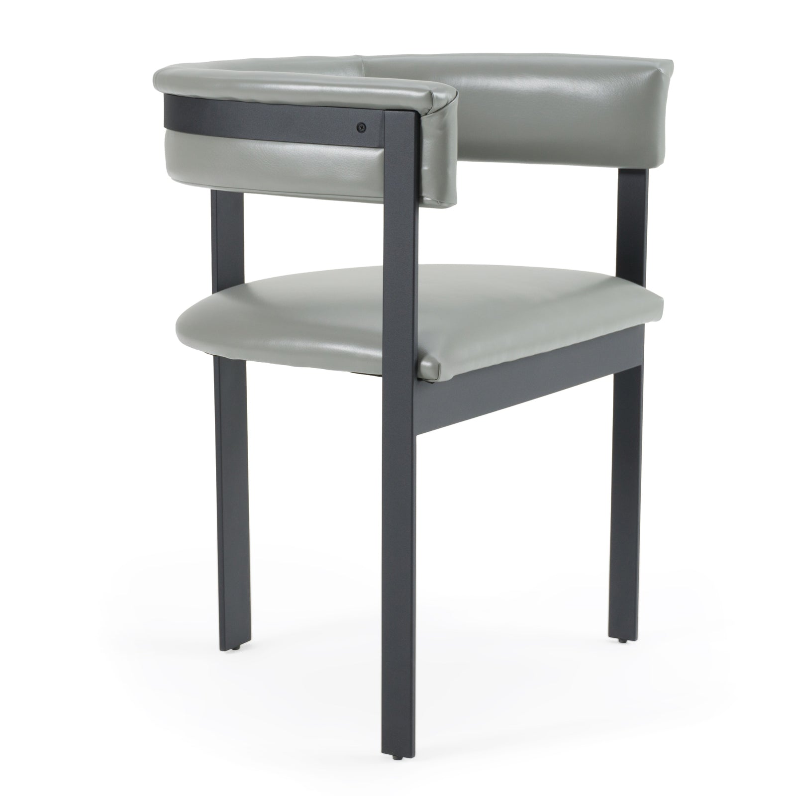 Boswell - Modern Grey Faux Leather  Black Dining Chair