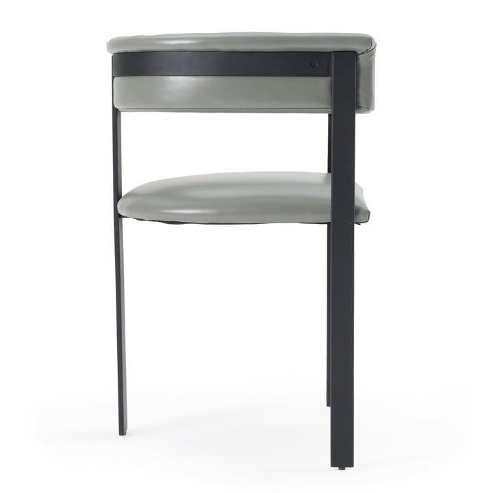 Boswell  Modern Grey Faux Leather + Black Dining Chair
