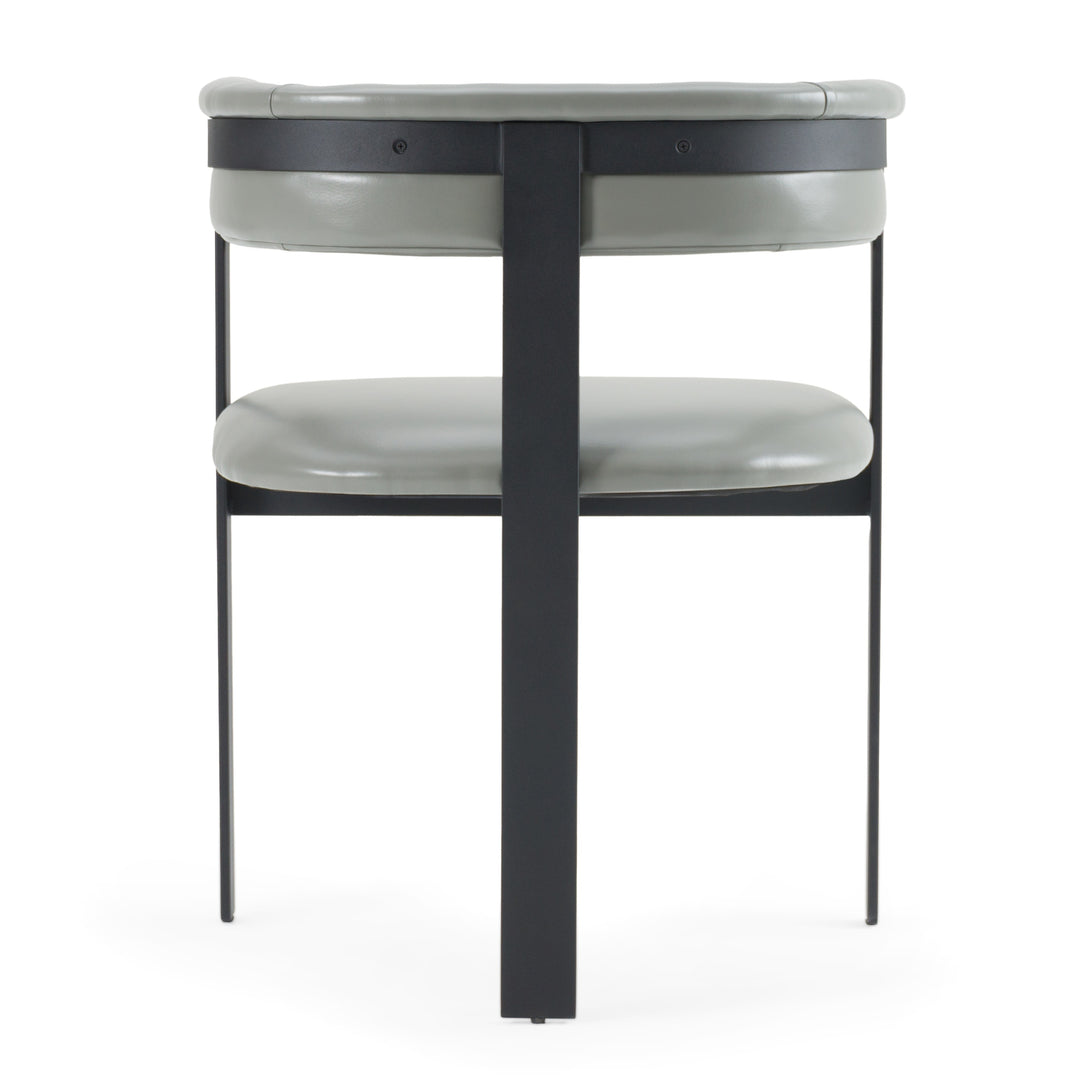 Boswell  Modern Grey Faux Leather + Black Dining Chair
