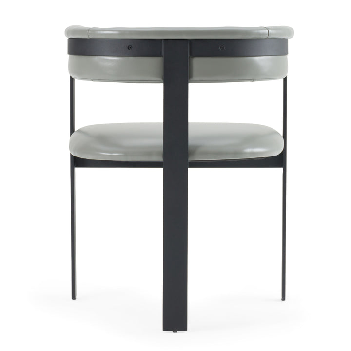 Boswell - Modern Grey Faux Leather + Black Dining Chair
