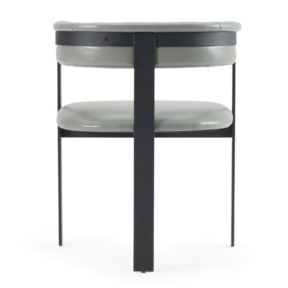 Boswell - Modern Grey Faux Leather + Black Dining Chair - View 4