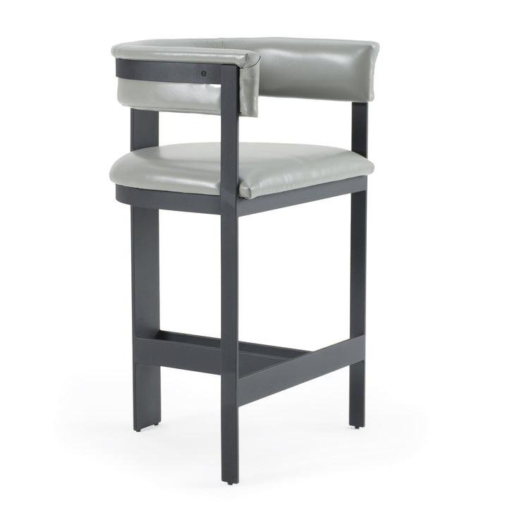 Boswell - Modern Grey Faux Leather + Black Counter Chair