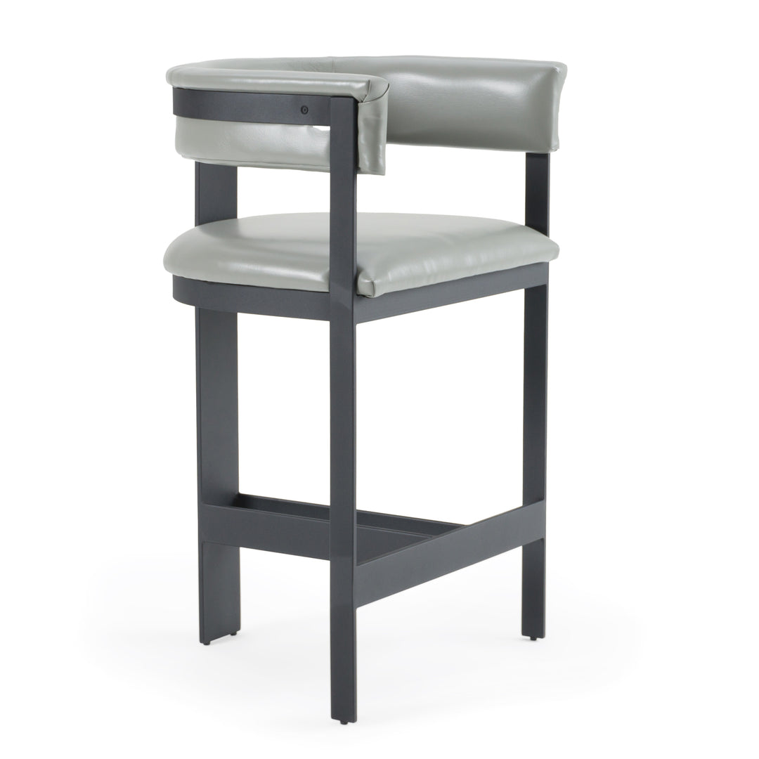 Boswell - Modern Grey Faux Leather + Black Counter Chair