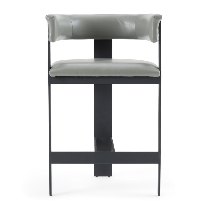Boswell - Modern Grey Faux Leather  Black Counter Chair