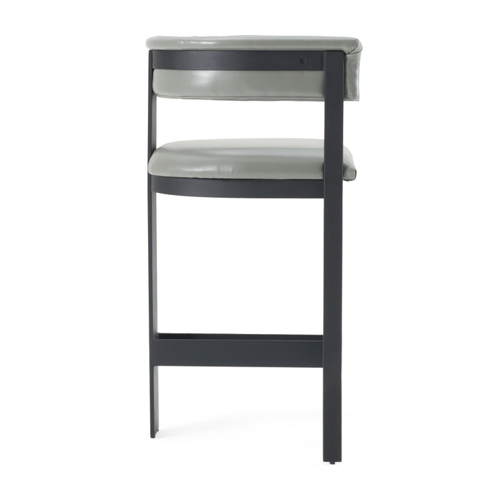 Boswell - Modern Grey Faux Leather  Black Counter Chair