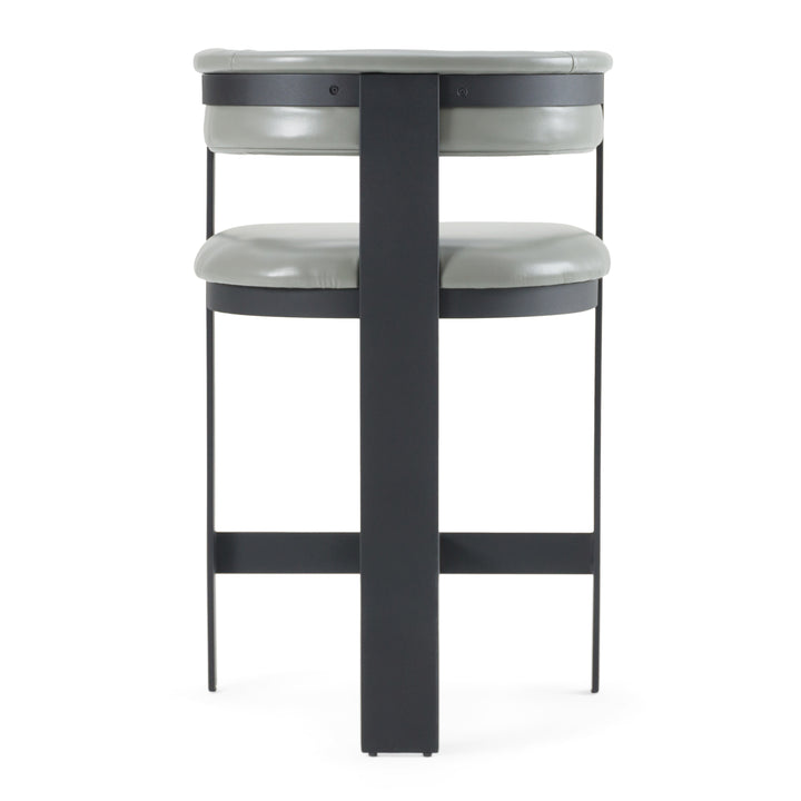 Boswell - Modern Grey Faux Leather  Black Counter Chair